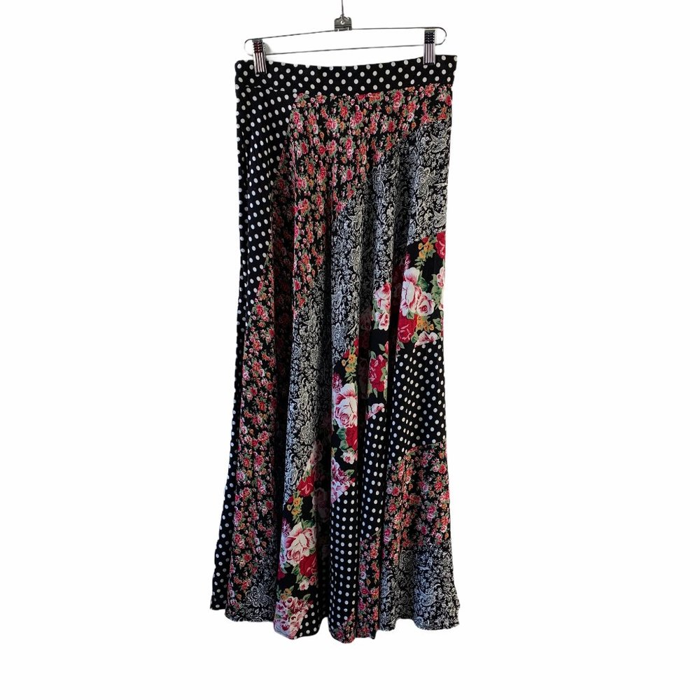 Vintage Mixed Print Flower Skirt